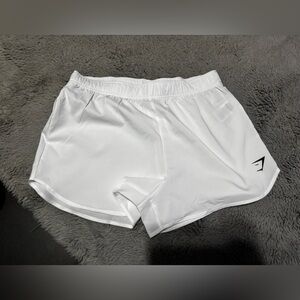Gymshark White Women’s Athletic Shorts - Lightweight Run Shorts